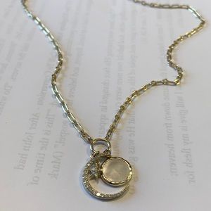 Sterling Silver 925 Star and Moon Necklace
